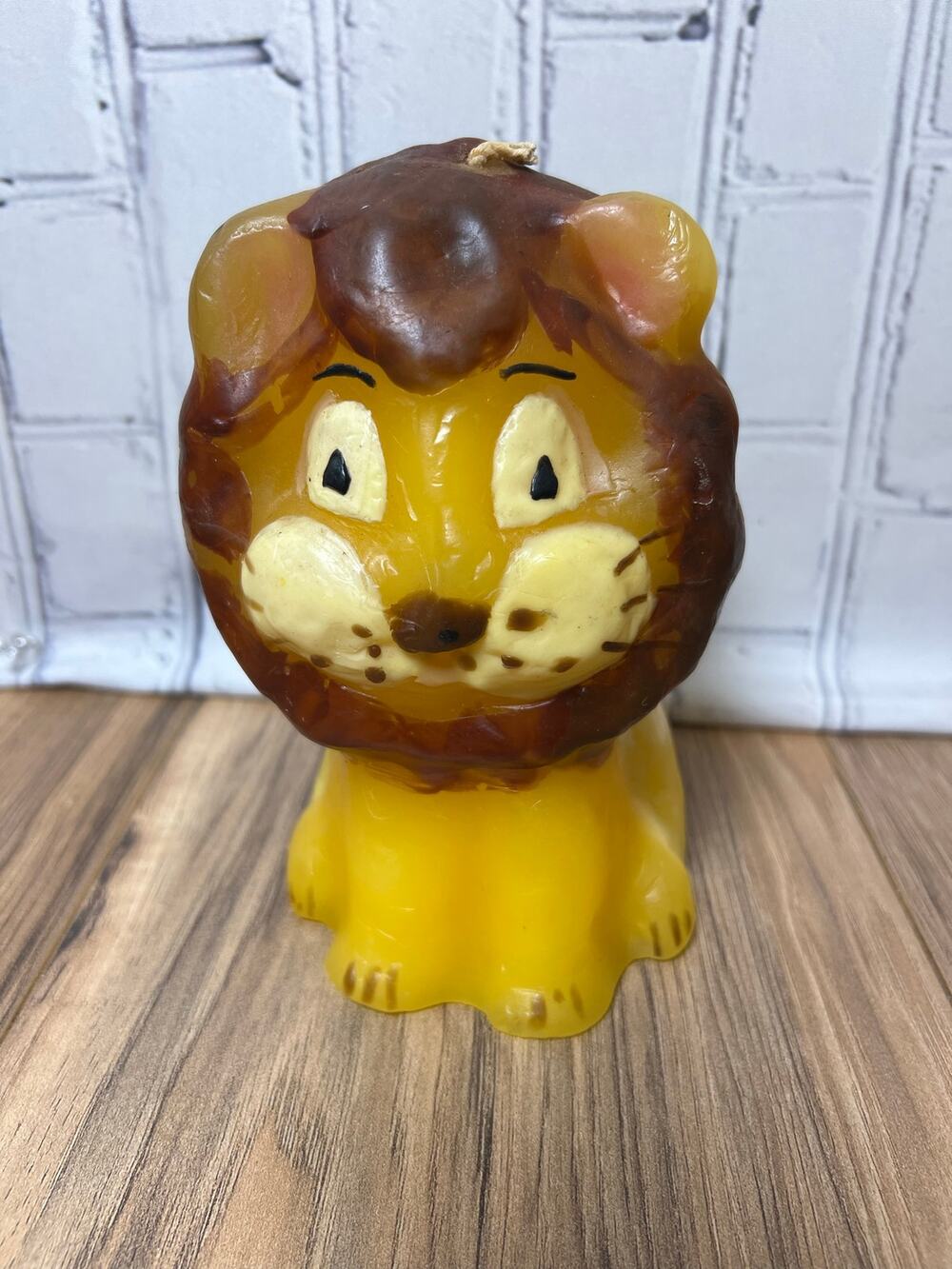 Vintage Candle Guild Lion Figural Candle Animal Novelty Kitsch Decor Collectible